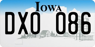 IA license plate DXO086