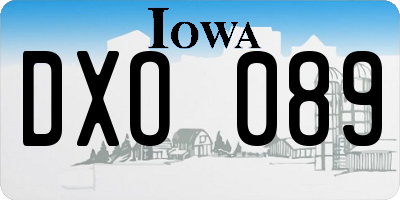 IA license plate DXO089