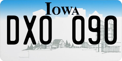 IA license plate DXO090