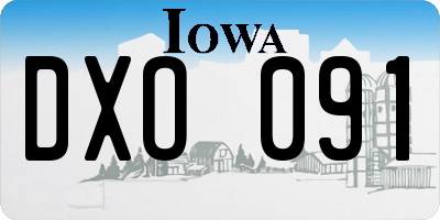IA license plate DXO091