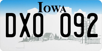 IA license plate DXO092
