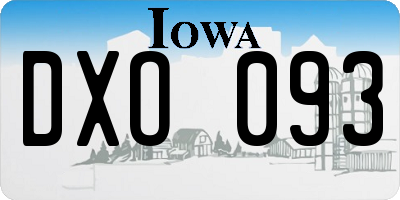 IA license plate DXO093