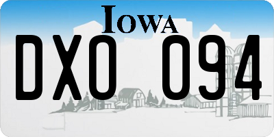 IA license plate DXO094