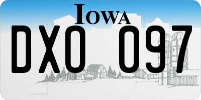 IA license plate DXO097