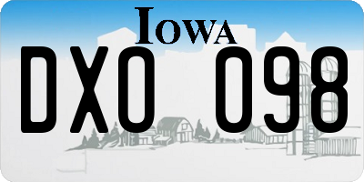 IA license plate DXO098