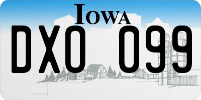 IA license plate DXO099