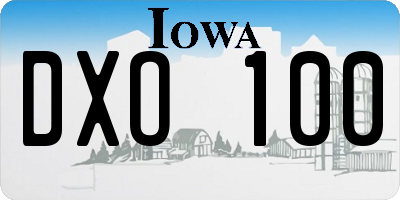 IA license plate DXO100