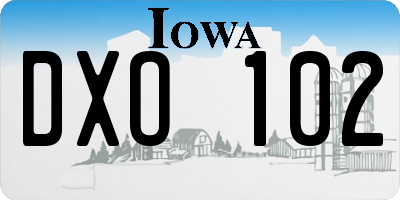 IA license plate DXO102