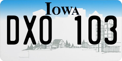 IA license plate DXO103
