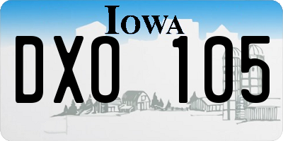 IA license plate DXO105