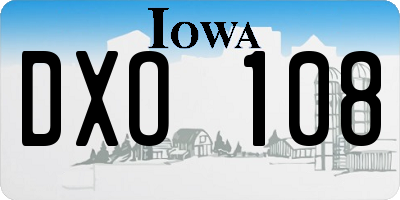 IA license plate DXO108