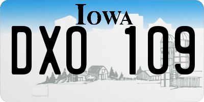 IA license plate DXO109