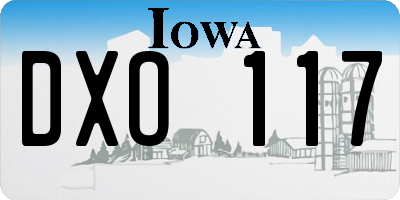 IA license plate DXO117