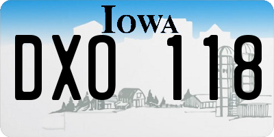 IA license plate DXO118