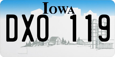 IA license plate DXO119