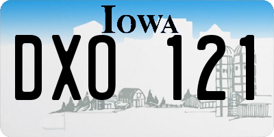 IA license plate DXO121