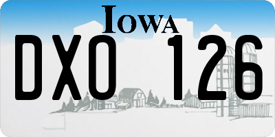 IA license plate DXO126