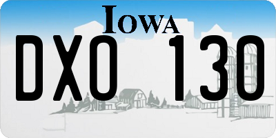 IA license plate DXO130