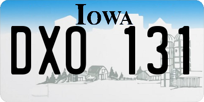 IA license plate DXO131