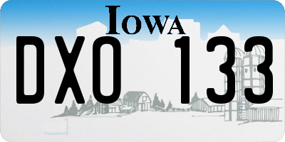 IA license plate DXO133