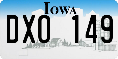 IA license plate DXO149