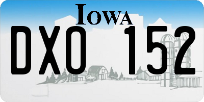 IA license plate DXO152