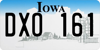 IA license plate DXO161