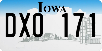 IA license plate DXO171