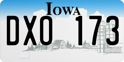 IA license plate DXO173