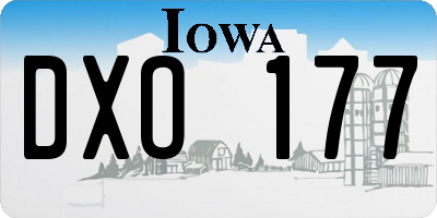 IA license plate DXO177