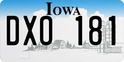 IA license plate DXO181