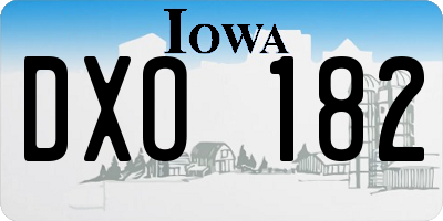 IA license plate DXO182