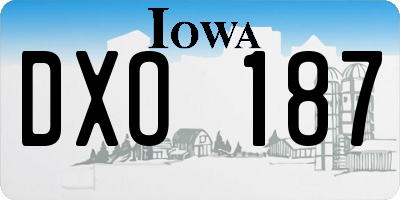 IA license plate DXO187