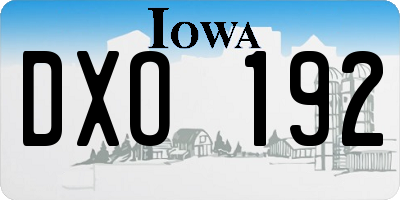IA license plate DXO192