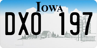 IA license plate DXO197