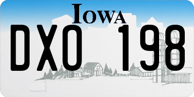 IA license plate DXO198