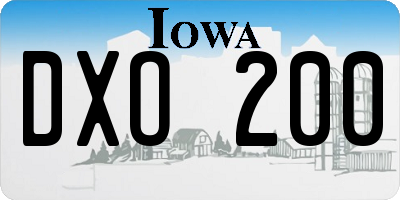 IA license plate DXO200