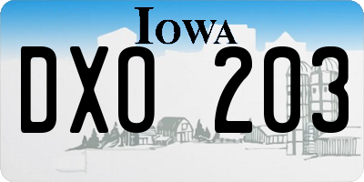 IA license plate DXO203
