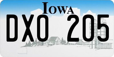 IA license plate DXO205