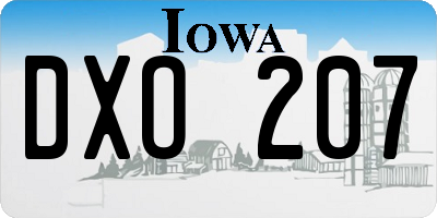 IA license plate DXO207