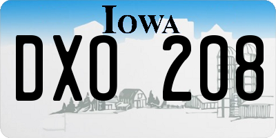 IA license plate DXO208