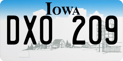 IA license plate DXO209