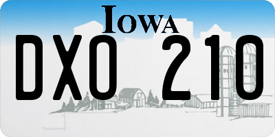 IA license plate DXO210