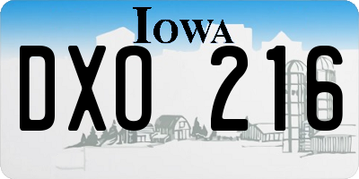 IA license plate DXO216