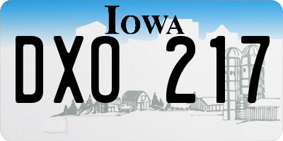 IA license plate DXO217