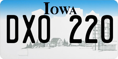 IA license plate DXO220