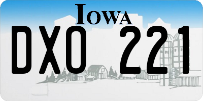 IA license plate DXO221