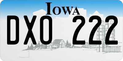 IA license plate DXO222