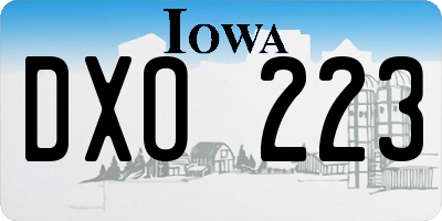 IA license plate DXO223