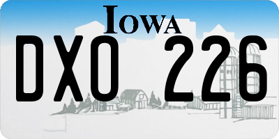 IA license plate DXO226